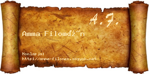 Amma Filomén névjegykártya